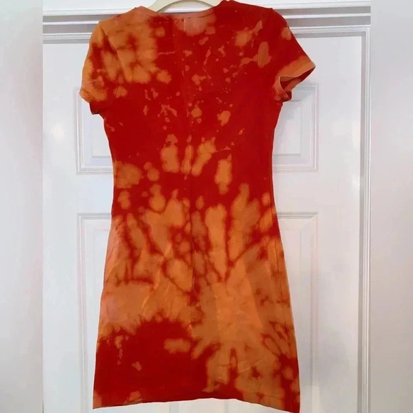 Old Navy Reverse Tie Dye Bleach Splatter Body Con Dress Small S Petite Upcycled - Picture 2 of 5